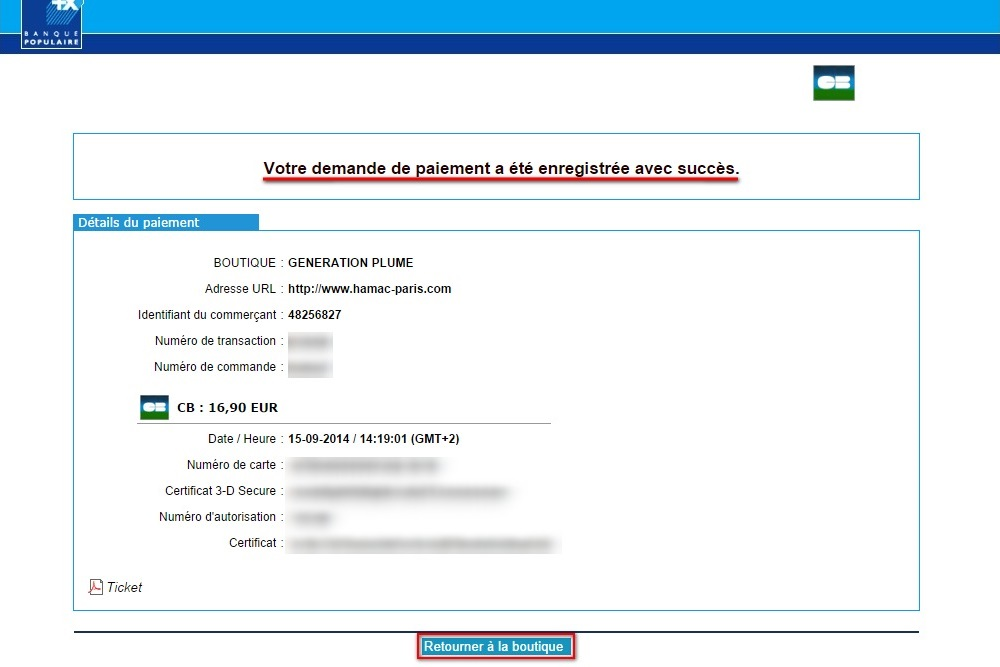 Interface Paiement Sécurisé